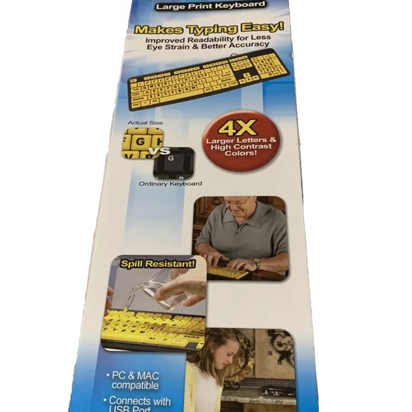 EZ EYES - Makes Typing Easy!!!  Brand New Keyboard - Picture 2 of 2